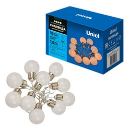 ULD-S1800-010/STB/3AA WARM WHITE IP20 BULBS Гирлянда светодиодная Лампочки, на батарейках 3AA (не в/к), 1,8м. 10 светодиодов. Теплый белый свет. Провод прозрачный. TM Uniel