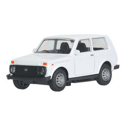 Машина металл LADA 4x4 длина 10 см, инерц, белый