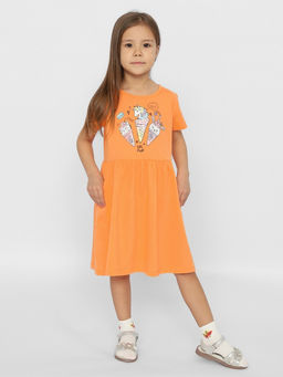 CRB wear/CSKG 63560-29-372 Платье для девочки,оранжевый/Ex.Cherubino