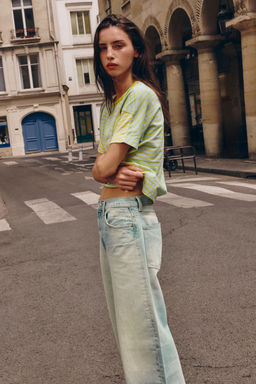 JEANS TRF EXTRA WIDE LEG TIRO ALTO / Azul claro - Zara фото 2