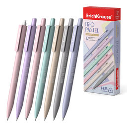 АКЦИЯ Цена за 12 шт. Карандаш механический ErichKrause Trio Pastel 0.5 мм, HB (в коробке 12 шт.)