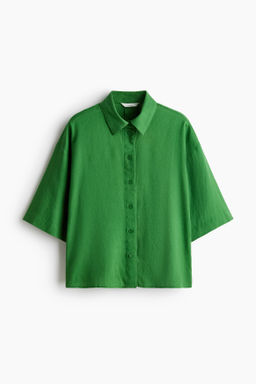 Camisa oversize en mezcla de lino - H&m фото 11