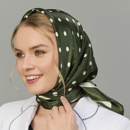 Шелковый платок 90х90 см, цвет зеленый