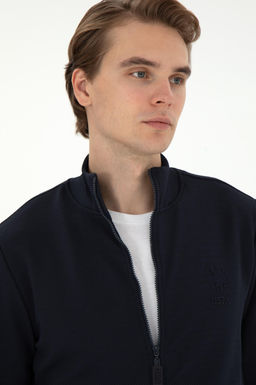 Мужской темно-синий вязаный кардиган Неожиданная скидка в корзине - U.s. polo assn фото 2