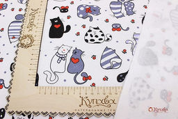 Фланель Кошечки пэчворк, ш.0.9м, хлопок-100%, 180гр/м.кв - Купава фото 2