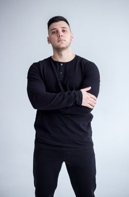 100% ХЛОПОК ПИКЕ Лонгслив мужской