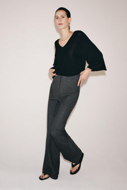 JERSEY PUNTO FLUIDO ESCOTE PICO / Negro - Zara фото 5