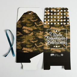 Цена за 2 шт. Коробка подарочная складная, упаковка, С 23 Февраля, 18?18?18 см