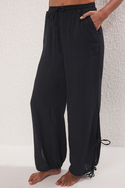 Trendyolmilla Tas Dokuma Baglama Detayl? 100% Pamuk Plaj Pantolon TBESS25PL00008  фото 3