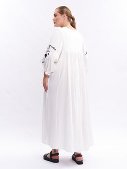 Платье А-силуэта с вышивкой PP29104WHT04 - Артесса фото 7