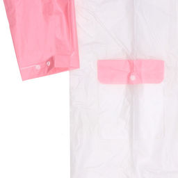 Дождевик-плащ "Радуга" с капюшоном,регулир.манжет,с отдел.под рюкзак, цвет бело-розовый, размер XL(95*57см) ДоброСад