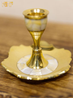 Подсвечник № П5212/4 на 1 свечу с перламутр. 2шт/уп - Ганг фото 2