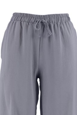 TRENDYOLMILLA Gri Beli Lastikli Wide Leg/Genis Paca Dokuma Pantolon TWOSS21PL0248 фото 7