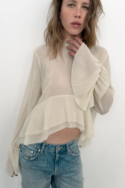 TOP SEMITRANSPARENTE VOLANTES / Crudo - Zara фото 2
