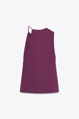 ASYMMETRIC CREPE BUCKLE TOP - Zara фото 7