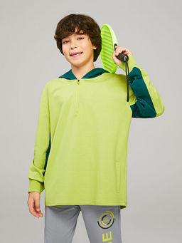 Kap??onlu Renk Bloklu Uzun Kollu Erkek ?ocuk Sweatshirt - Waikiki фото 3