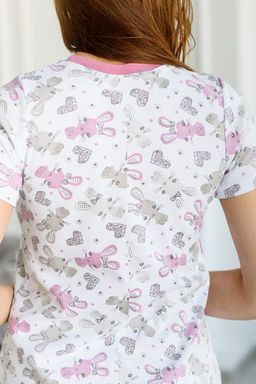 Ночная сорочка подростковая из интерлока Ласка зайчики розовый - Амадэль фото 3