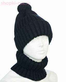 001223 F 1A Питео B Комплект женский флис (колпак+снуд) (56-58)