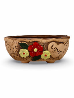 Декоративный горшок для цветов LOVE, 17×11.5×7 см, керамический, Greengo