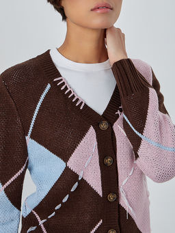 Кардиган женский коричневый - Mark formelle фото 4