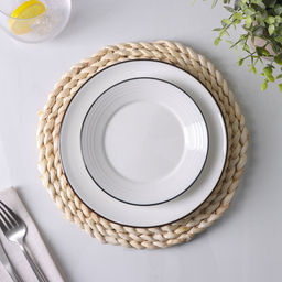 Салфетка сервировочная на стол Доляна Косичка, d=25 см, плетёная  фото 7