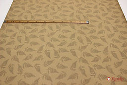 Плательный хлопок Папоротник цв.темный бежево-песочный, СОРТ2, ш.1.45м, хлопок-100%, 115гр/м.кв - Купава фото 3