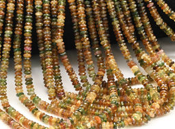 Бусины из турмалина зеленого рондель 5мм, 38см, 185 бусин Радуга камня