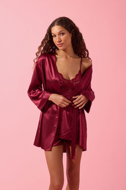 Lacivert Duz Saten Dokuma Pijama Tak?m? THMSS26PT00036 - Trendyolmilla фото 12