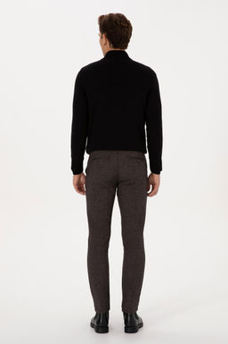 Erkek Koyu Kahverengi Slim Fit Kanvas / Chino Pantolon