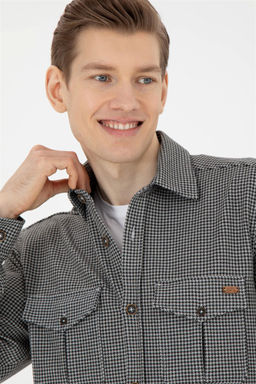 Мужская рубашка антрацитового цвета с длинным рукавом - U.s. polo assn фото 2