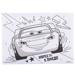 Картина по номерам для детей «Молния Маккуин», 21×15 см, Тачки
