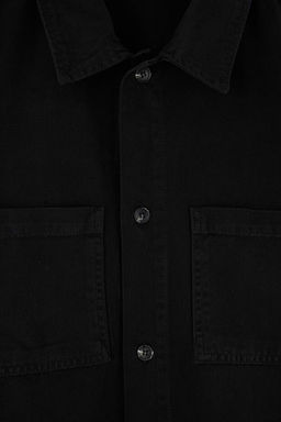 Siyah _n_ Cepli Gabardin Regular Fit %100 Pamuklu Erkek Dokuma G_mlek Ceket TMNAW27GO00019 - Trendyolmilla фото 2