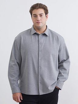 B?y?k Beden Regular Fit Uzun Kollu Erkek G?mlek