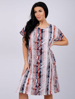 Туника Урсула орнамент, трикотаж - Малина фото 5