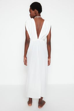 TRENDYOLMILLA Yesil Maxi Dokuma Y?rtmacl? Plaj Elbisesi TBESS23EL00069 фото 11