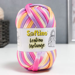 Цена за 2 шт. Пряжа трикотажная 95% хлопок, 5% эластан "Lentino Melange" 100 гр 30 м цвет 23