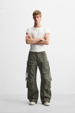 CARGO POCKET DENIM TROUSERS - Zara фото 11