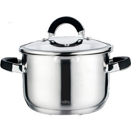 Кастрюля 6,5 л LR02-9003 24x14,5 см индукц дно силикон слив 3/6мм нерж сталь /LARA/