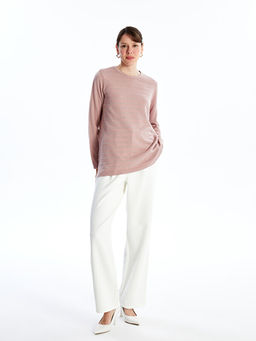 Bisiklet Yaka ?izgili Uzun Kollu Kad?n Triko Kazak - Waikiki фото 2