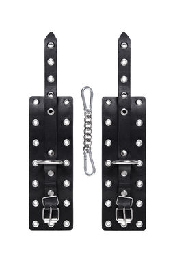 Наручники Pecado BDSM, однослойные с люверсами, натуральная кожа, черные