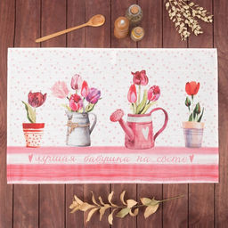 Полотенце Этель Любимая бабушка 40х67 см, 100% хлопок, репс 190 гр/м2