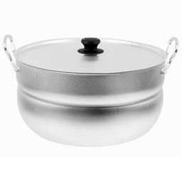 Кастрюля алюминиевая 10л, д30см, h15,5см, s1,75мм, матовая, сферическая форма, 2 металлические ручки, металлическая крышка (Россия)