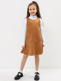 Сарафан для девочек в рыжем цвете под замшу - Mark formelle фото 2