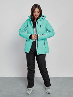 Горнолыжный костюм женский зимний бирюзового цвета 03350Br