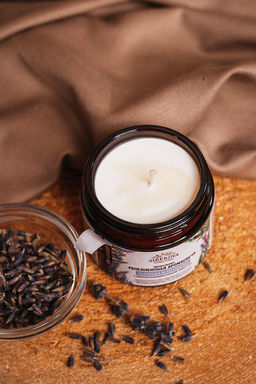 Репеллентная аромасвеча Лаванда и розмарин с эффектом отпугивания комаров, мошек и мух - Siberina фото 5