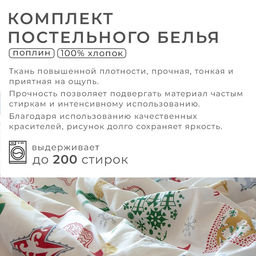 Постельное бельё Этель 1.5 сп Зимний винтаж 143*215 см, 150*214 см, 70*70 см -2 штуки фото 2