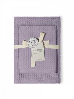 Набор полотенец вафельных 2шт 70x140, 50x90 лавандовый вафельное полотно