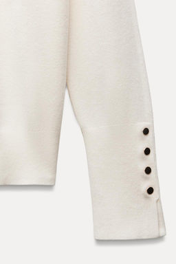 PLAIN KNIT SWEATER WITH BUTTONS - Zara фото 5