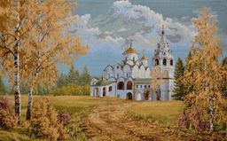 Дорога к храму евро- гобеленовая картина 28х18 см