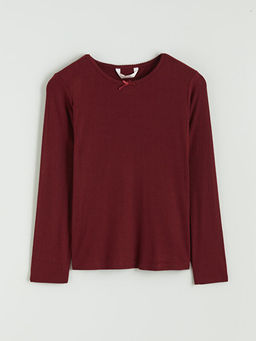 Bisiklet Yaka Fiyonk Detayl? Kad?n Pijama ?st